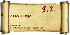 Zima Kinga névjegykártya