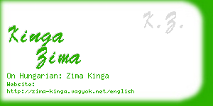 kinga zima business card